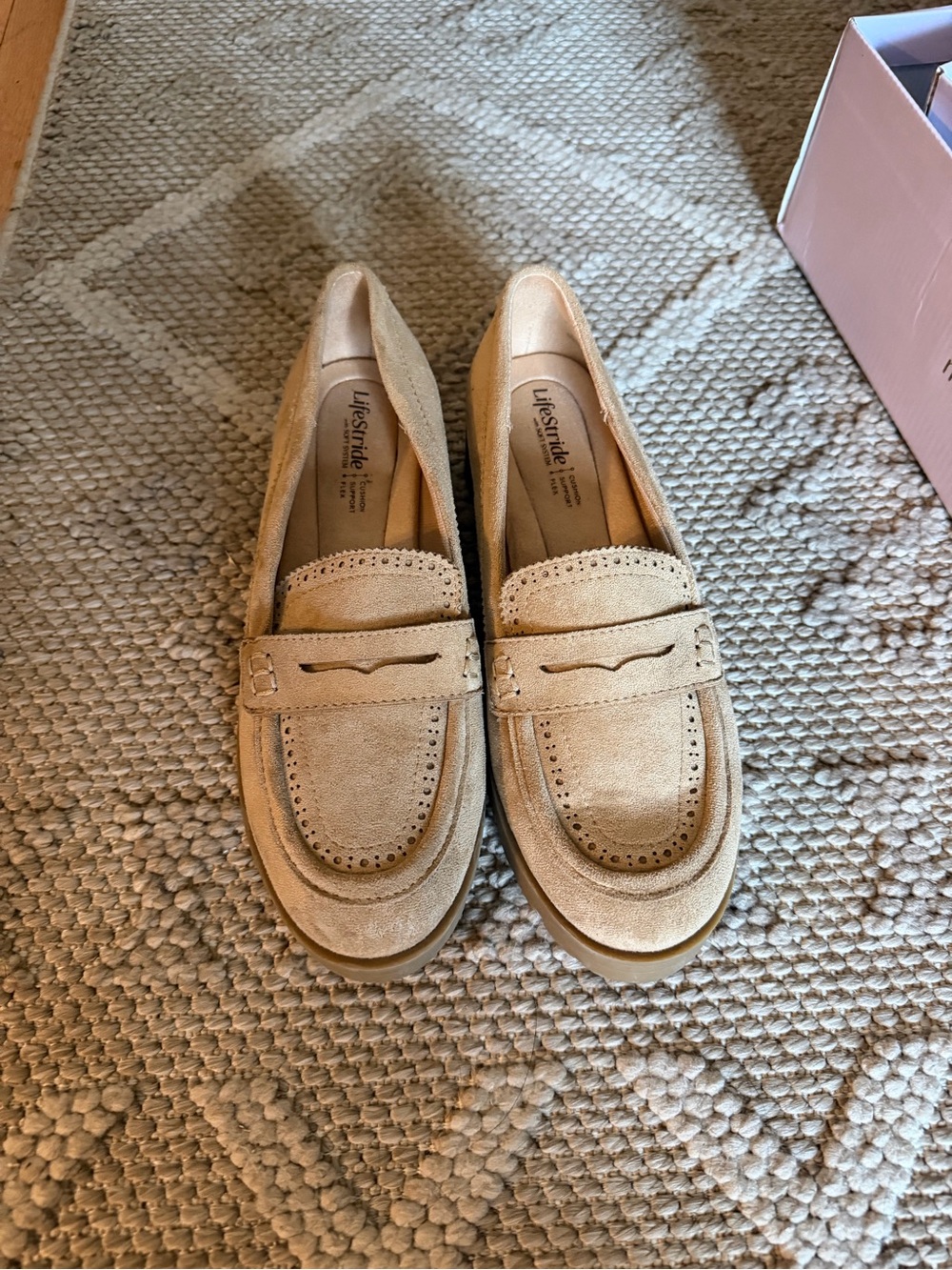 Life Stride Tan Suede Penny Loafers